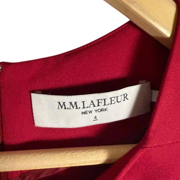 M.M. LaFleur Emily Rhubarb Red Square Neck A-Line Office Mini Dress 4 - Picture 6 of 14